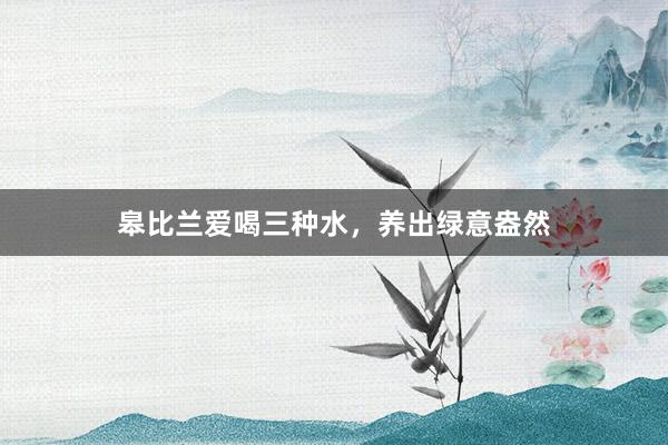 皋比兰爱喝三种水，养出绿意盎然