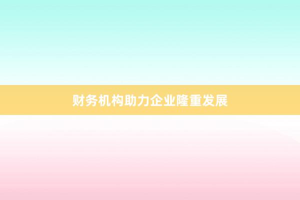 财务机构助力企业隆重发展